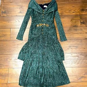 Peter Pilotto Crystal-embellished Plisse-lame Midi Dress